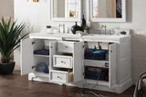 De Soto 72" Double Vanity, Bright White w/ 3 CM Lime Delight Silestone Top