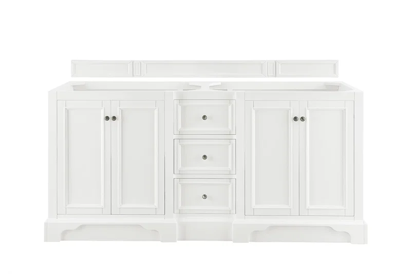 De Soto 72" Double Vanity Cabinet, Bright White