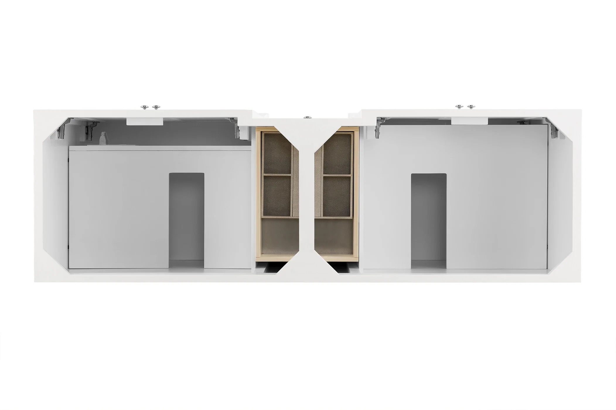 De Soto 72" Double Vanity Cabinet, Bright White