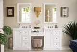 De Soto 82" Double Vanity Set, Bright White w/ 3 CM White Zeus Silestone Top