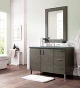 Metropolitan 48" Single Vanity, Silver Oak w/ 3 CM Cala Blue Silestone Top