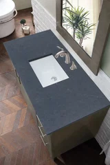 Metropolitan 48" Single Vanity, Silver Oak w/ 3 CM Charcoal Soapstone Silestone Top