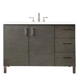 Metropolitan 48" Single Vanity, Silver Oak w/ 3 CM White Zeus Silestone Top