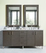 Metropolitan 72" Double Vanity, Silver Oak w/ 3 CM Carrara Marble Top
