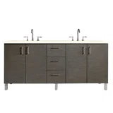 Metropolitan 72" Double Vanity, Silver Oak w/ 3 CM Eternal Marfil Silestone Top