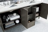 Metropolitan 72" Double Vanity, Silver Oak w/ 3 CM Ethereal Noctis Silestone Top