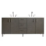 Metropolitan 72" Double Vanity, Silver Oak w/ 3 CM White Zeus Silestone Top