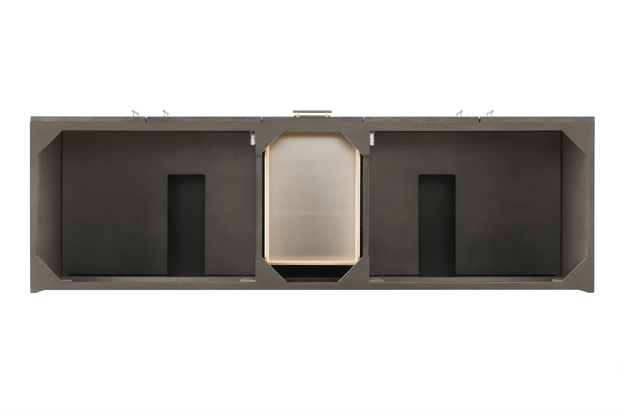 Metropolitan 72" Double Vanity Cabinet, Silver Oak