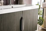 Columbia 31.5" Single Vanity, Ash Gray, Brushed Nickel, w/ White Glossy Composite Stone Top
