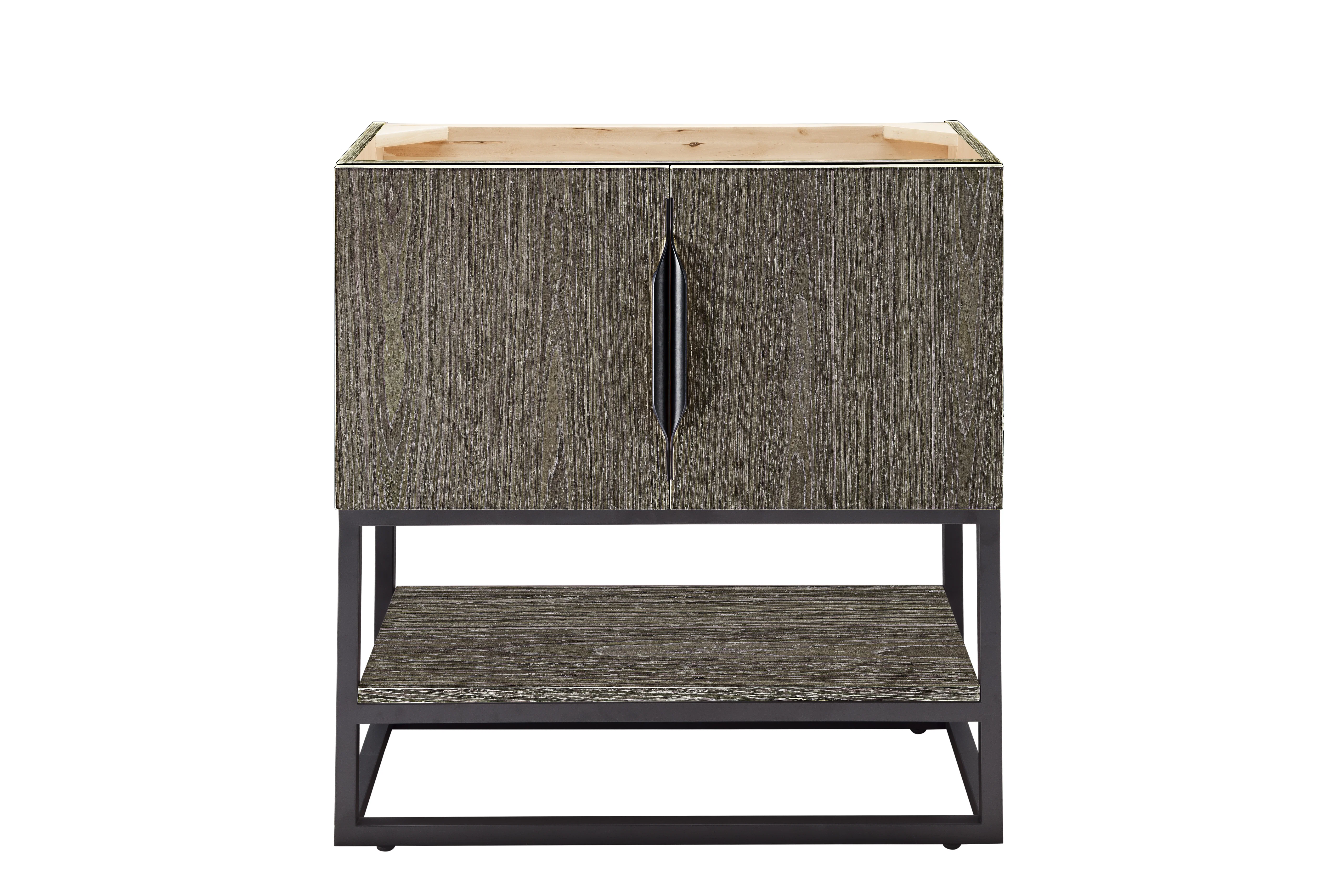 Columbia 31.5" Single Vanity Cabinet, Ash Gray, Matte Black