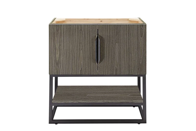 Columbia 31.5" Single Vanity Cabinet, Ash Gray, Matte Black