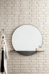 Platform 36" Mirror, Modern Iron