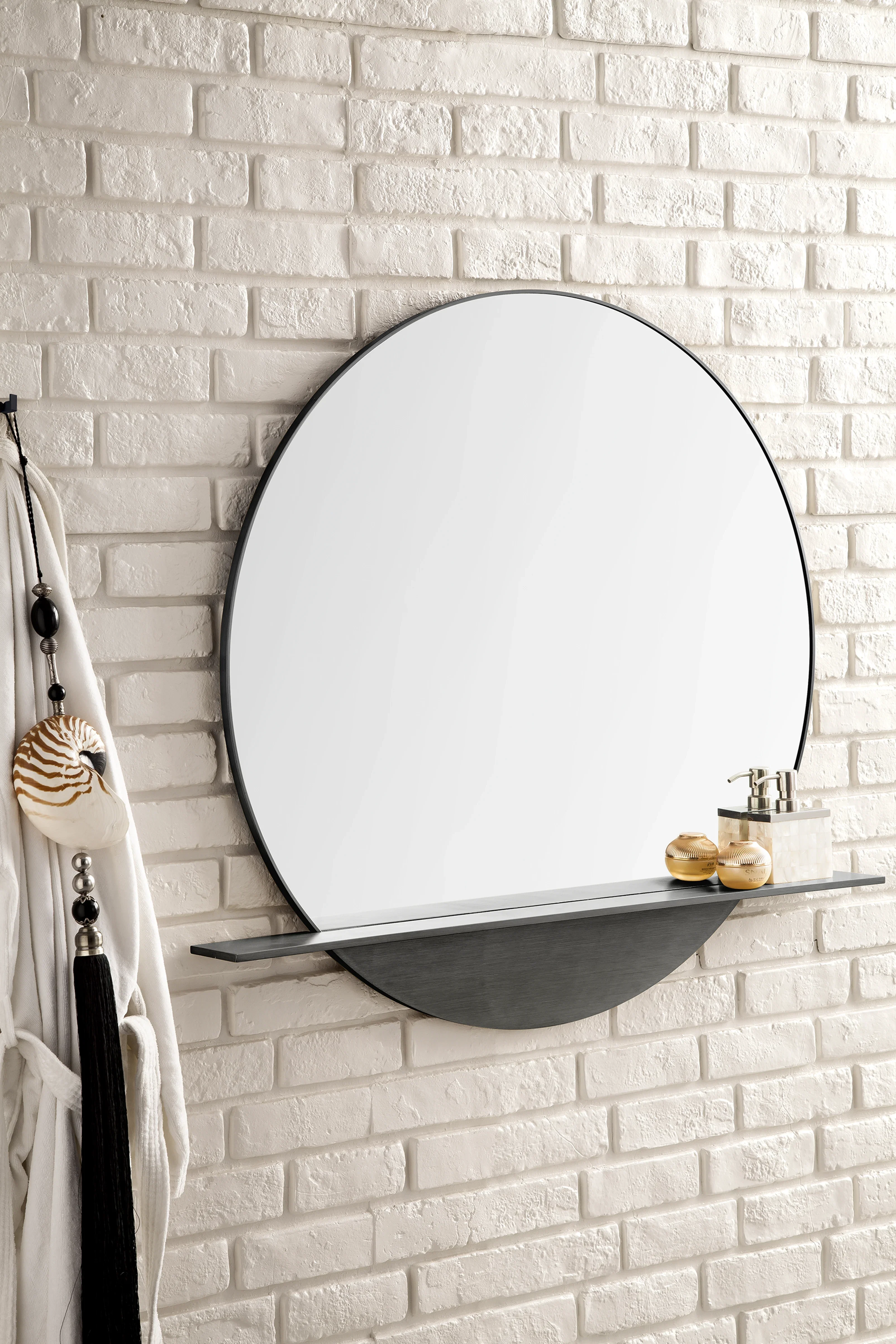 Platform 36" Mirror, Modern Iron
