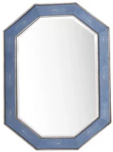 Tangent 30" Mirror, Silver w/ Delft Blue