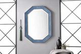 Tangent 30" Mirror, Silver w/ Delft Blue