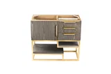 Columbia 36" Single Vanity Cabinet, Ash Gray, Radiant Gold