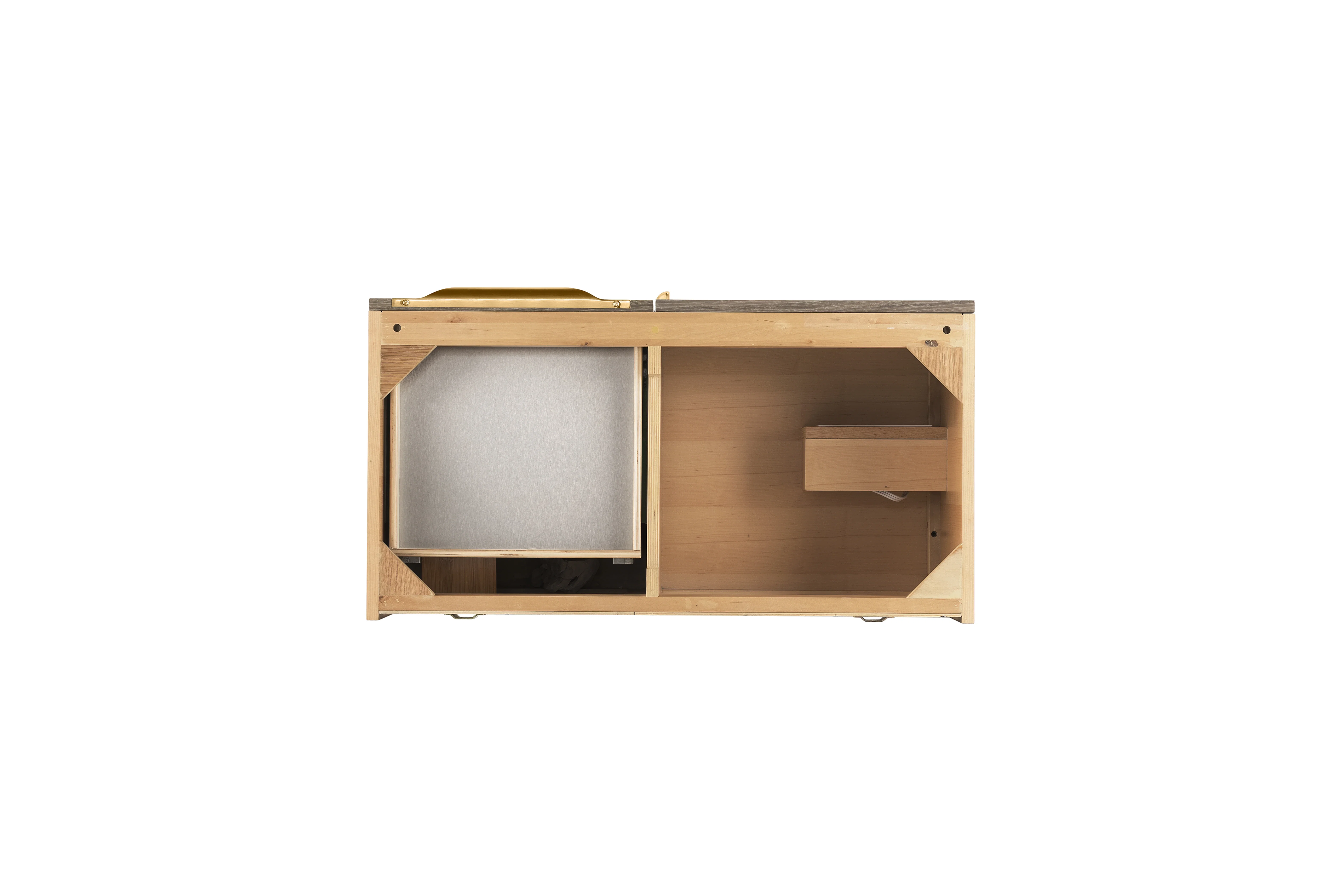 Columbia 36" Single Vanity Cabinet, Ash Gray, Radiant Gold