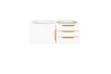 Columbia 36" Single Wall Mount Vanity Cabinet, Glossy White, Radiant Gold