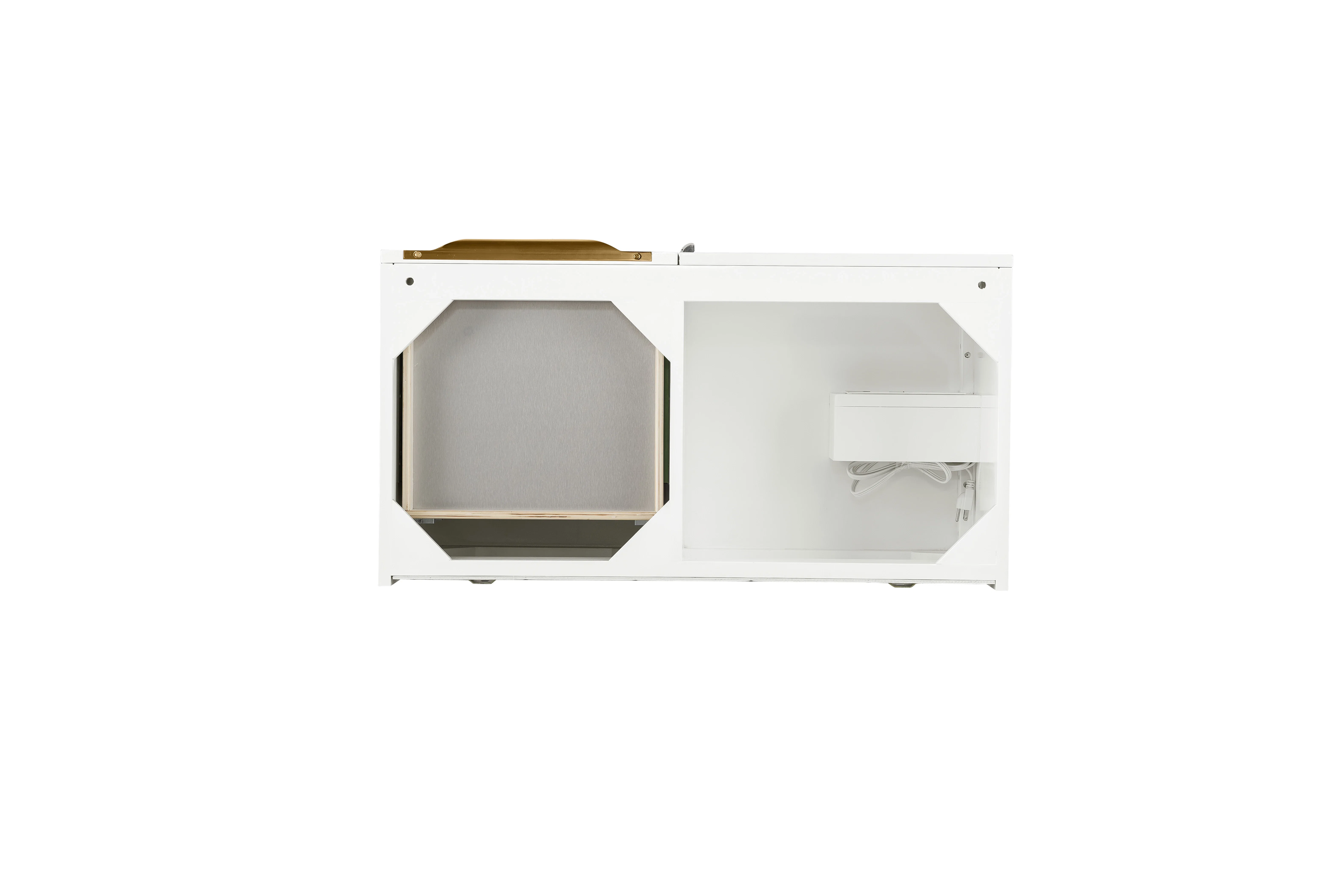 Columbia 36" Single Wall Mount Vanity Cabinet, Glossy White, Radiant Gold