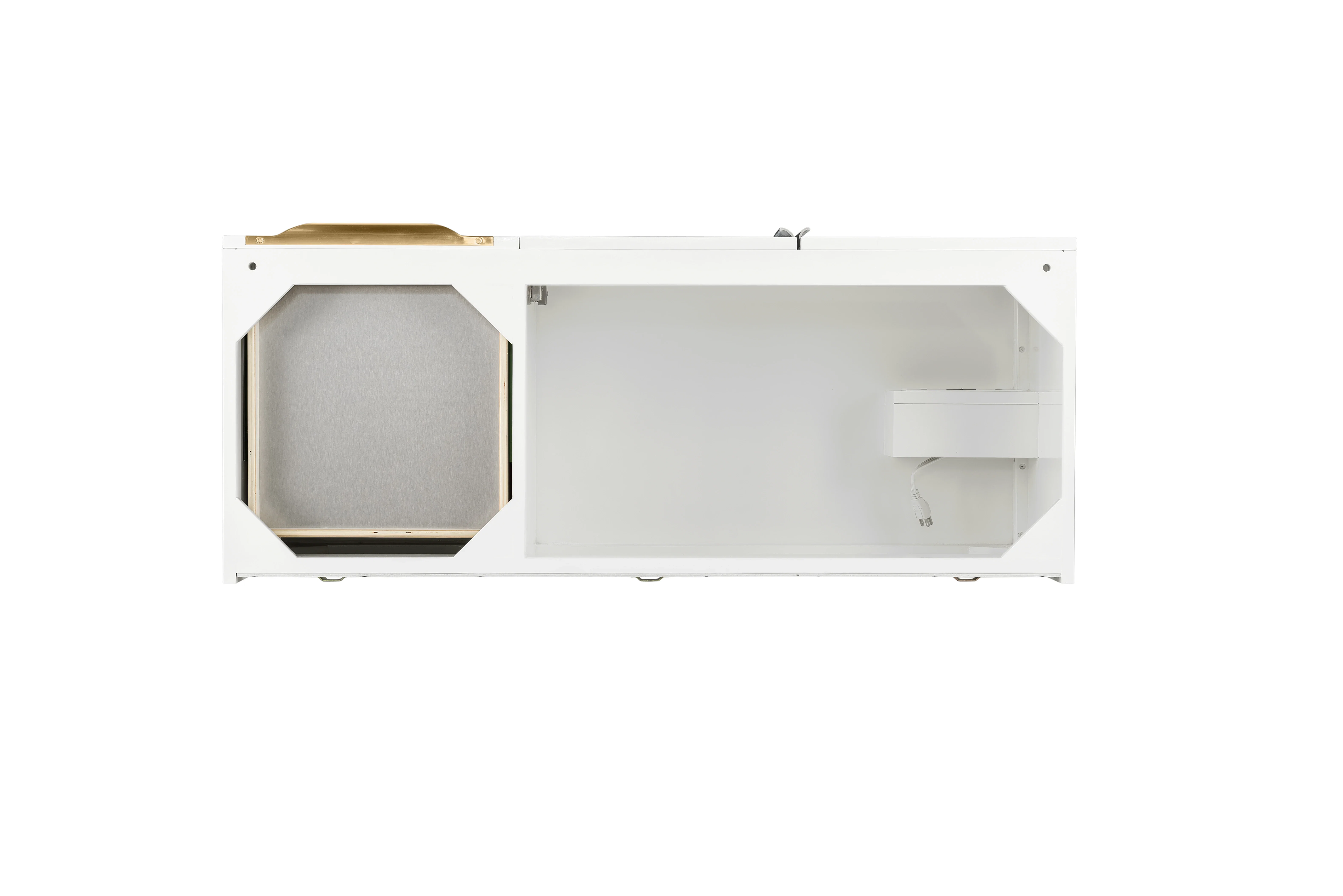 Columbia 48" Single Vanity Cabinet, Glossy White, Radiant Gold