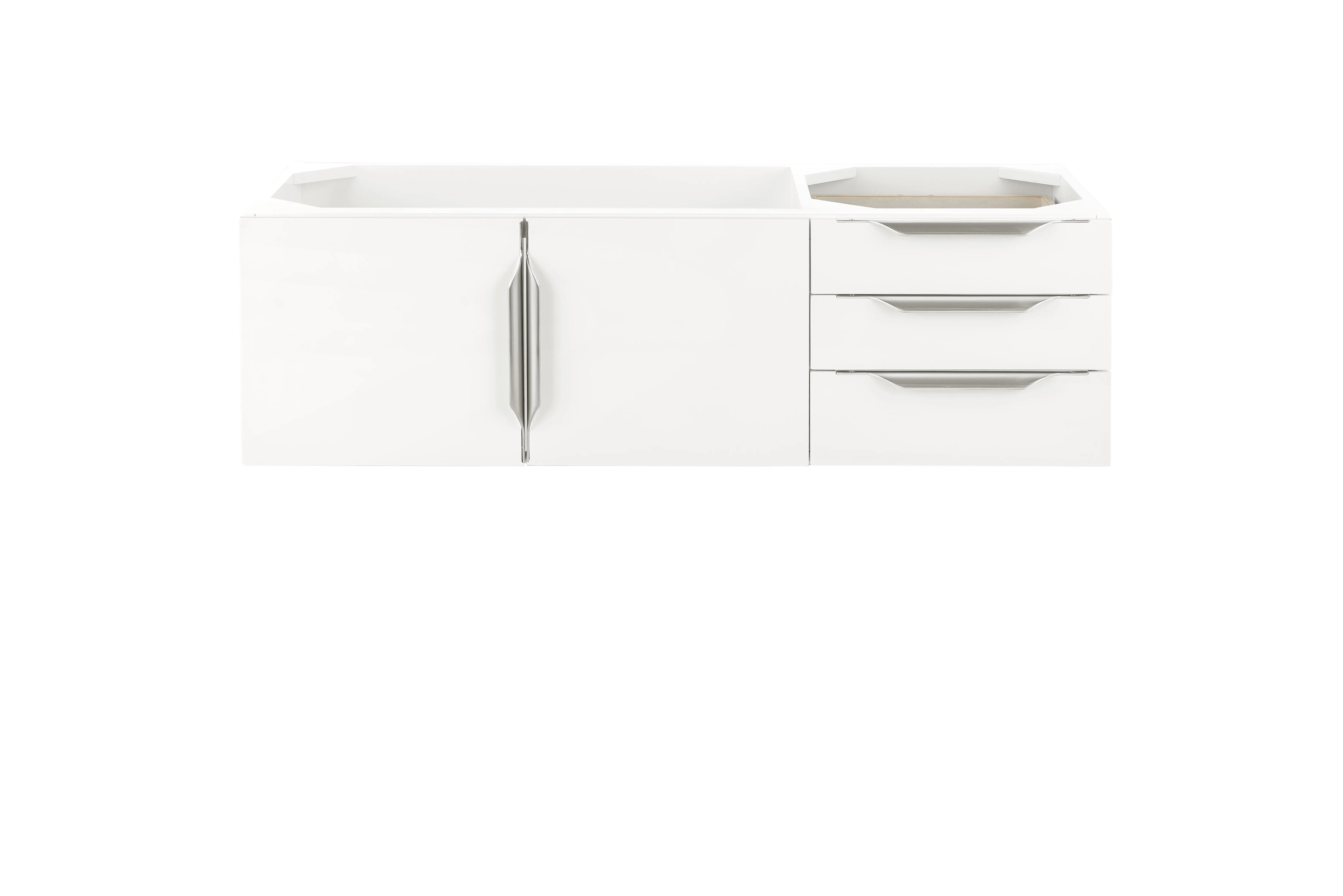 Columbia 48" Single Vanity Cabinet, Glossy White, No Hardware