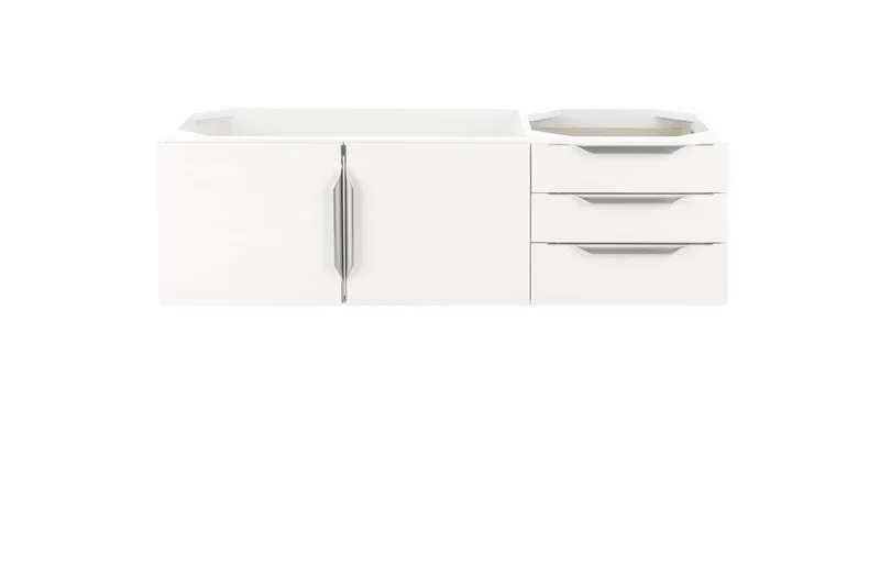 Columbia 48" Single Vanity Cabinet, Glossy White, No Hardware