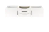 Columbia 59" Double Vanity Cabinet, Glossy White, No Hardware