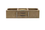 Columbia 59" Double Vanity Cabinet, Latte Oak, No Hardware