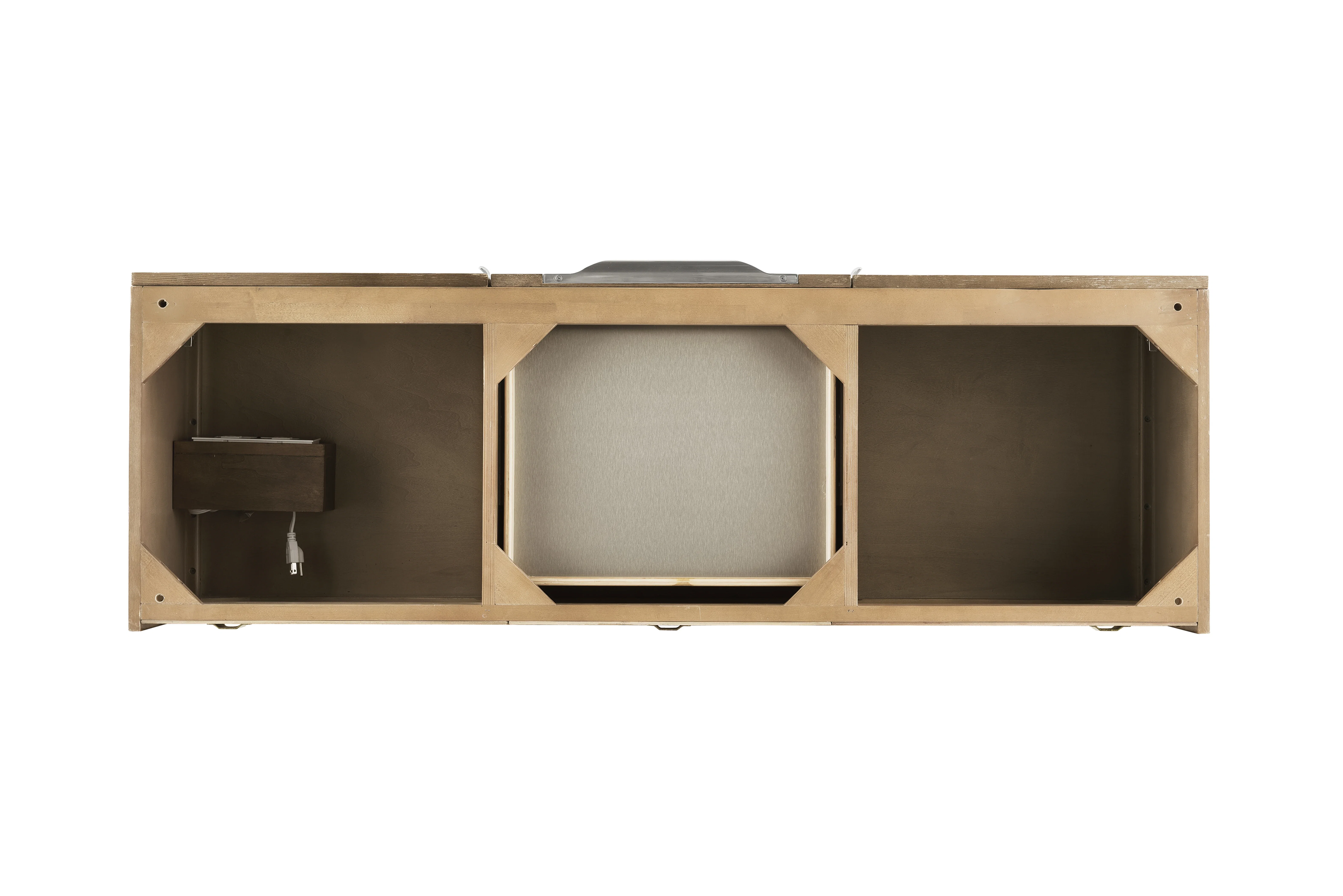 Columbia 59" Double Vanity Cabinet, Latte Oak, No Hardware