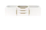 Columbia 59" Double Wall Mount Vanity Cabinet, Glossy White, Radiant Gold