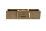 Columbia 59" Double Wall Mount Vanity Cabinet, Latte Oak, Radiant Gold