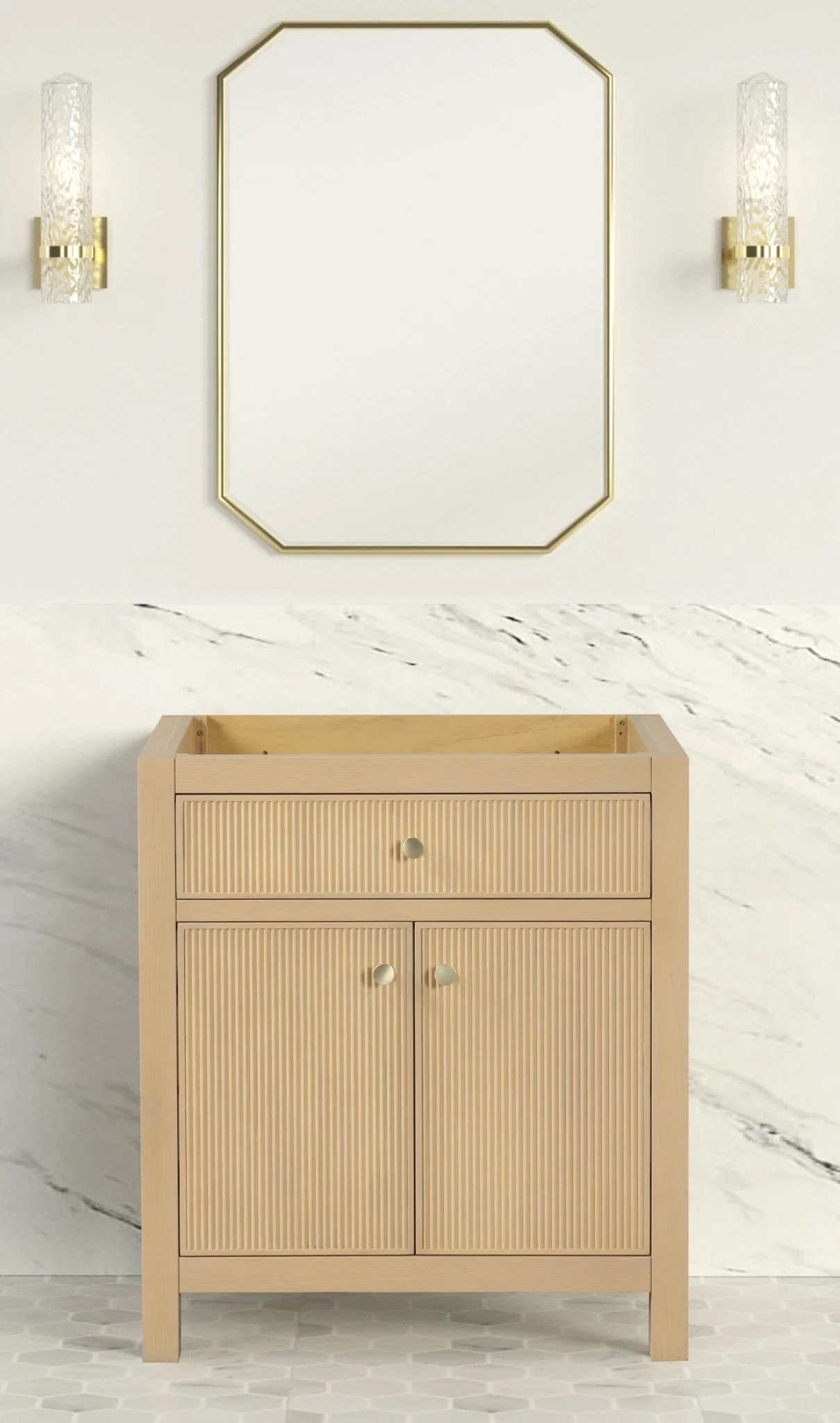 Bristol 30 inch bathroom vanity in Natural White Ash, product view
