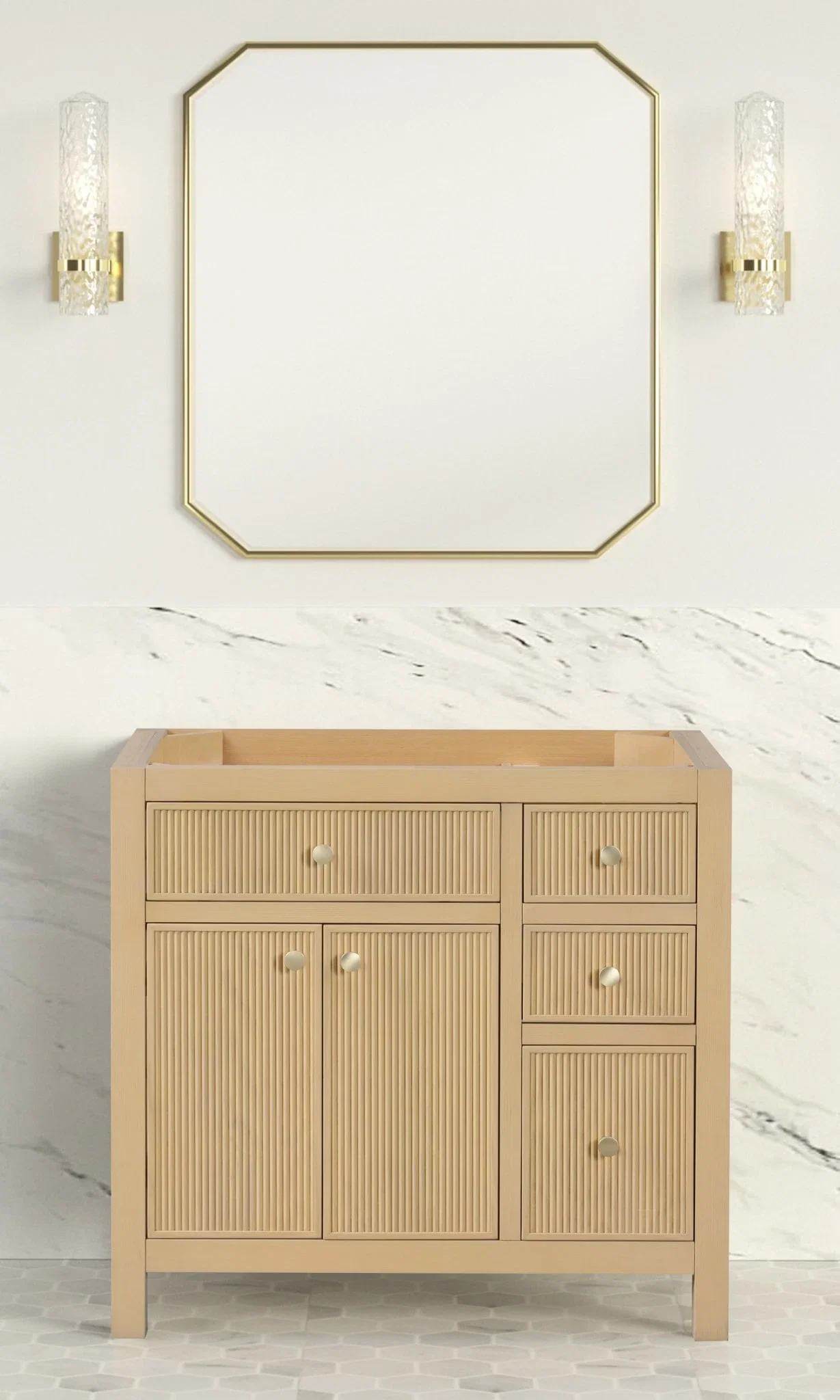 Bristol 36 inch bathroom vanity in Natural White Ash, product view