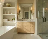 Bristol 42 inch bathroom vanity in Natural White Ash, render view
