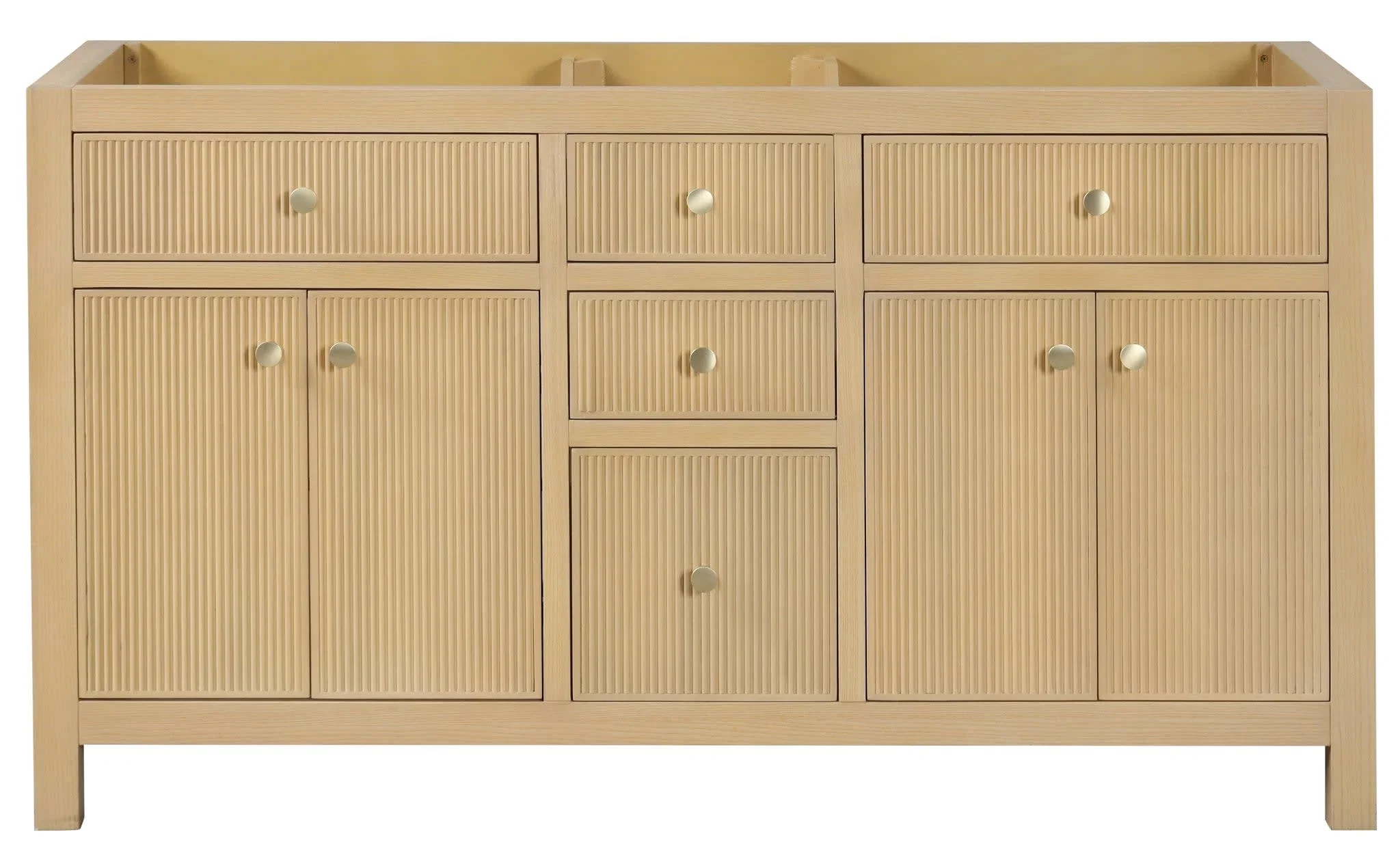 Bristol 60 inch double sink bathroom vanity in Natural White Ash, product view