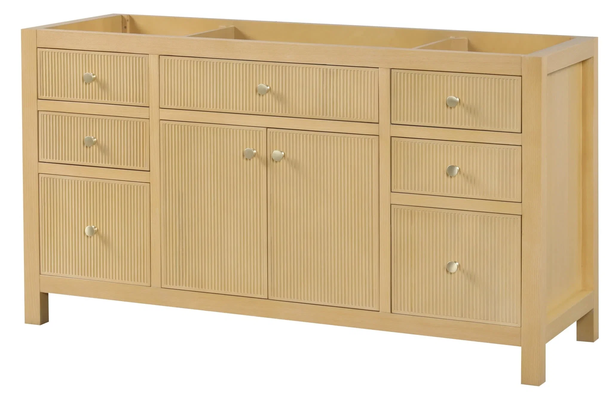 Bristol 60 inch single sink bathroom vanity in Natural White Ash, product view