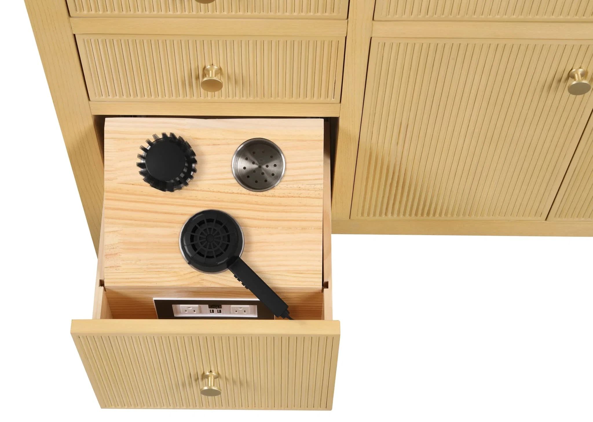 Bristol 60 inch single sink bathroom vanity in Natural White Ash, product view