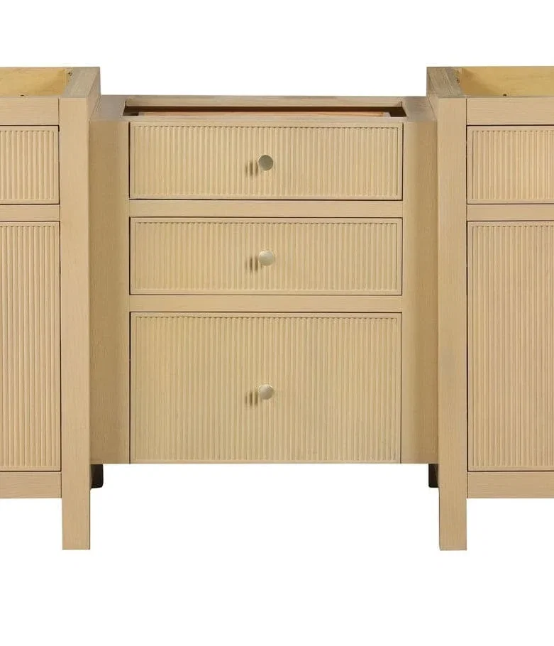 Bristol bridge3de inch bathroom vanity in Natural White Ash, styled in a modern bathroom