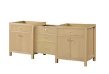 Bristol bridge3de inch bathroom vanity in Natural White Ash, bridge configuration