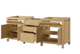 Bristol bridge3de inch bathroom vanity in Natural White Ash, bridge configuration