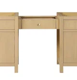 Bristol bridgemucounter inch bathroom vanity in Natural White Ash, styled in a modern bathroom