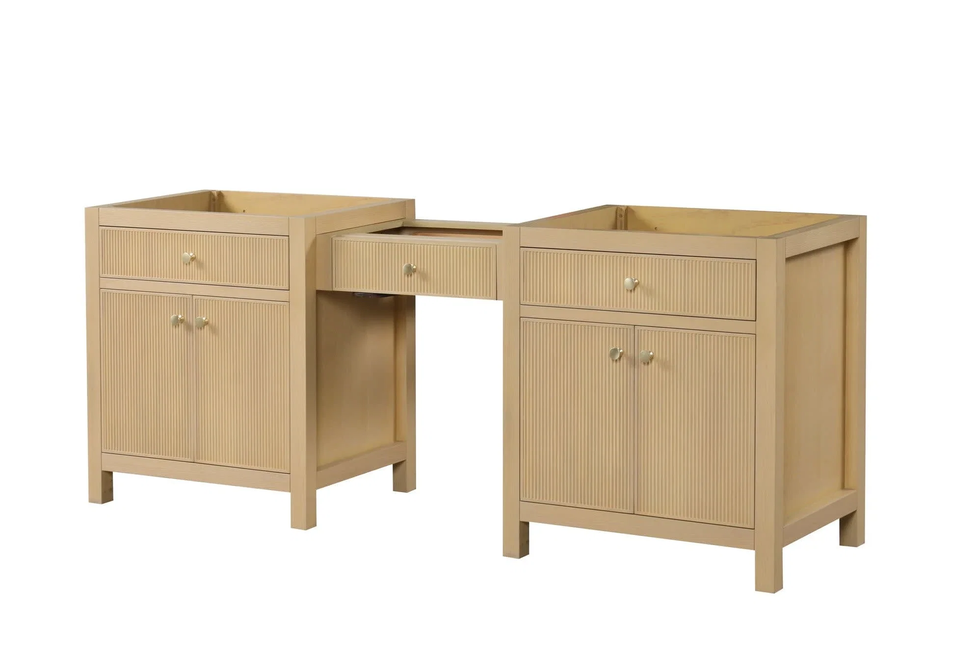 Bristol bridgemucounter inch bathroom vanity in Natural White Ash, bridge configuration