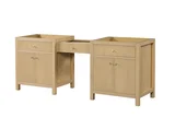 Bristol bridgemucounter inch bathroom vanity in Natural White Ash, bridge configuration