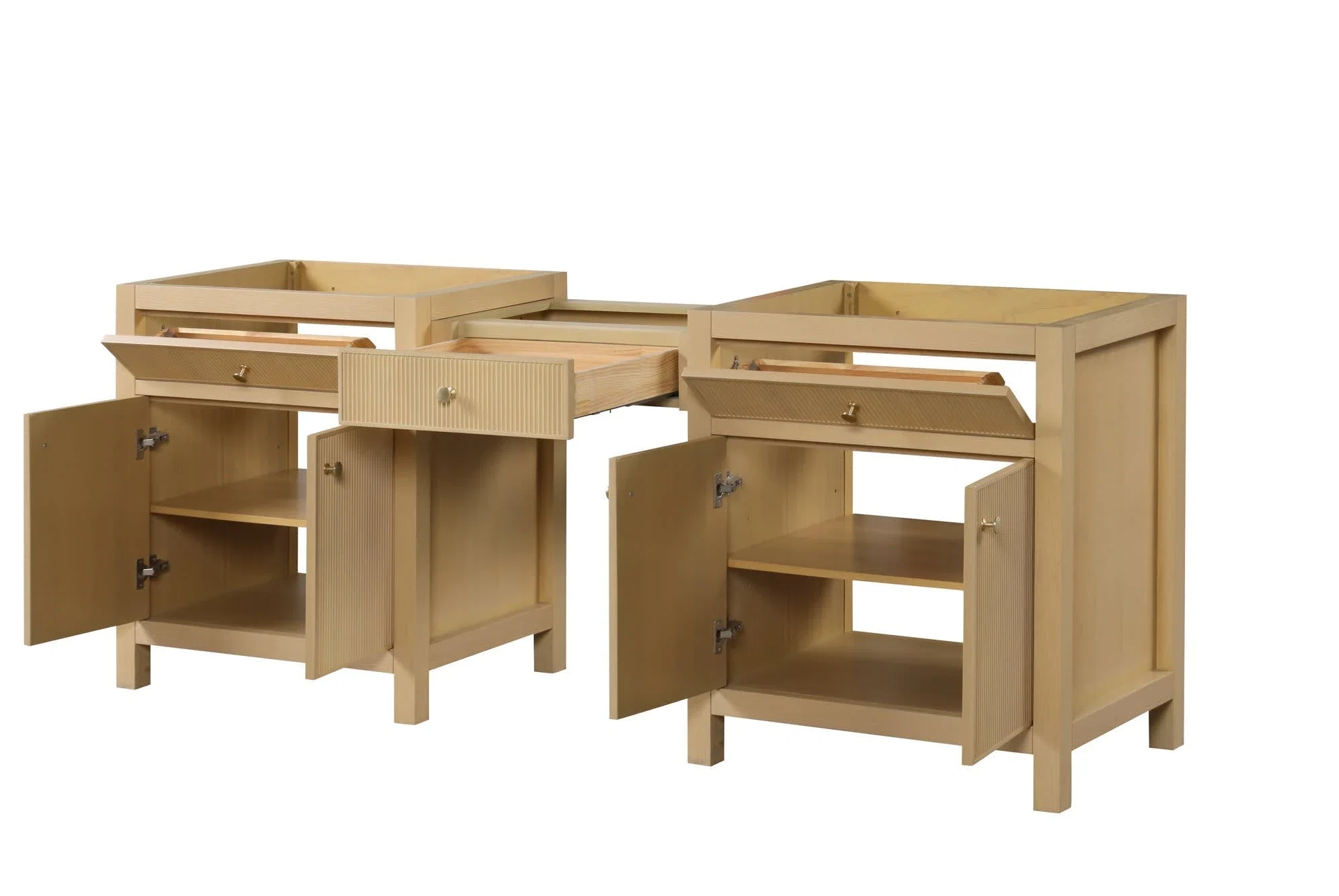 Bristol bridgemucounter inch bathroom vanity in Natural White Ash, bridge configuration
