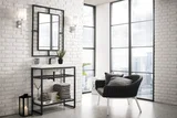 Boston 31.5" Single Console Vanity, Matte Black w/ White Glossy Composite Stone Top