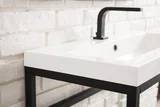 Boston 31.5" Single Console Vanity, Matte Black w/ White Glossy Composite Stone Top