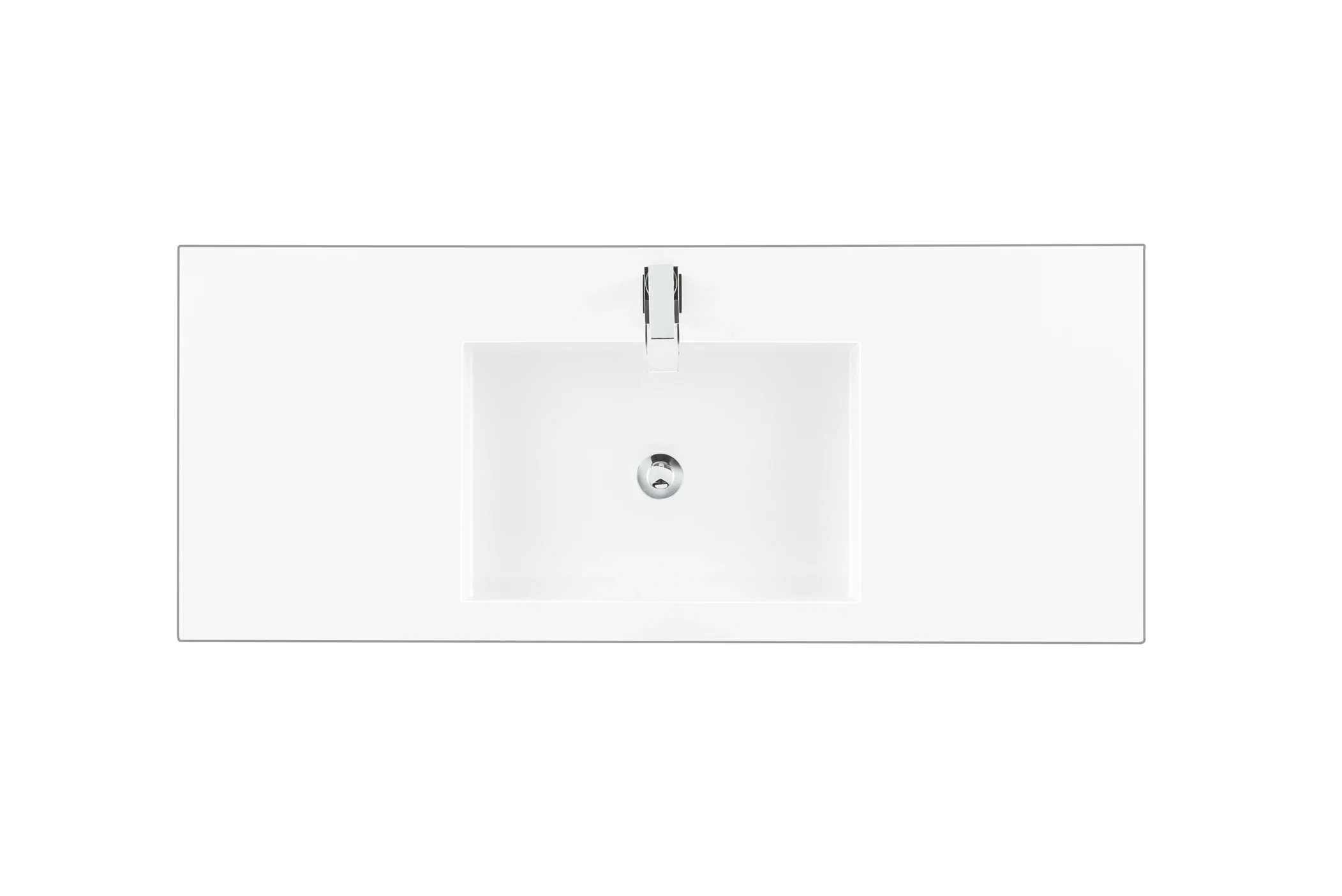48" Single Top, Composite Stone, Glossy White Finish