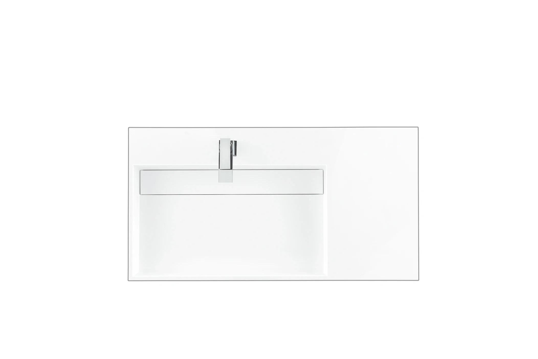 36" Single Top, Composite Stone, Glossy White Finish
