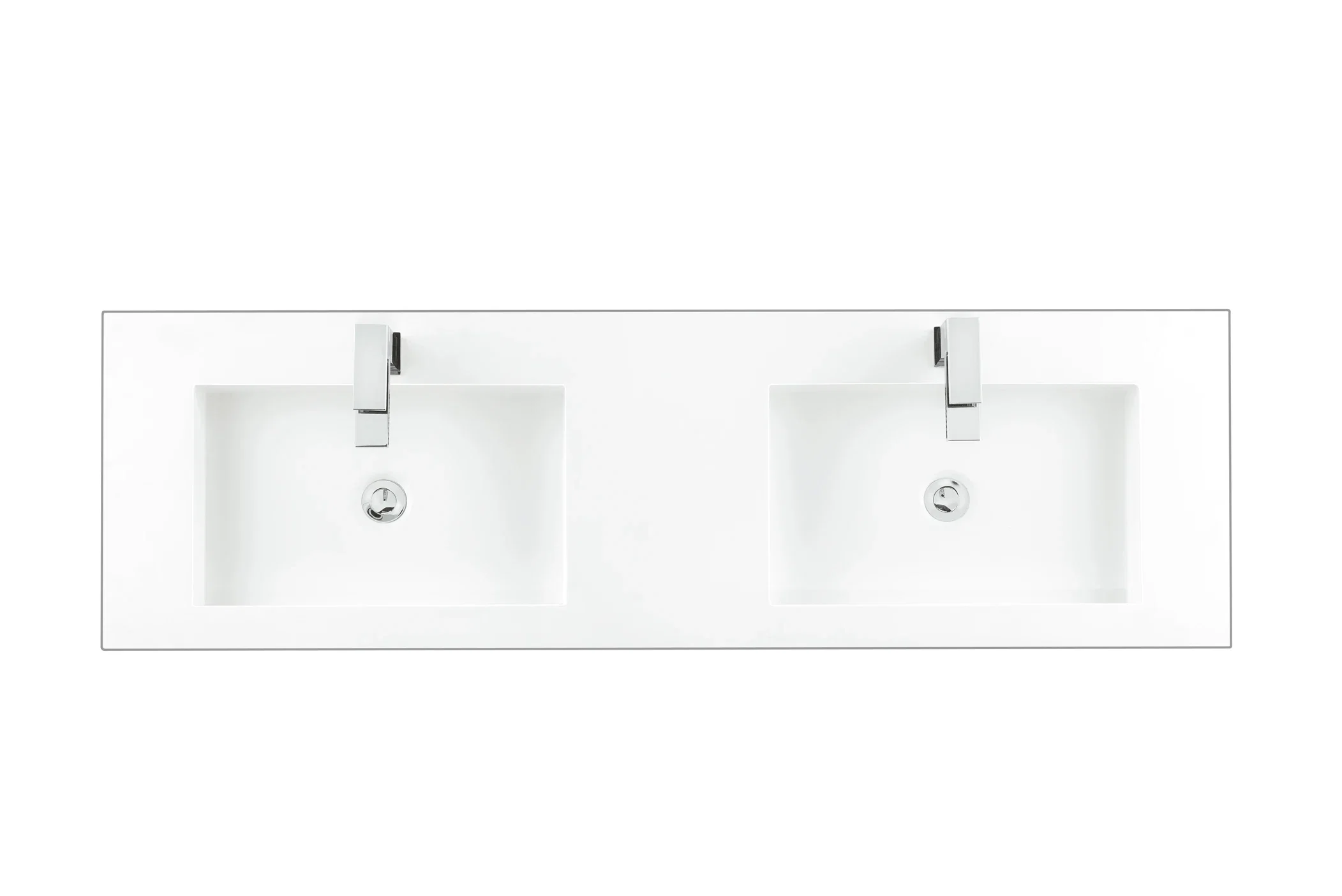 59" Double Top, Composite Stone, Glossy White Finish
