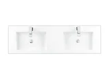 59" Double Top, Composite Stone, Glossy White Finish